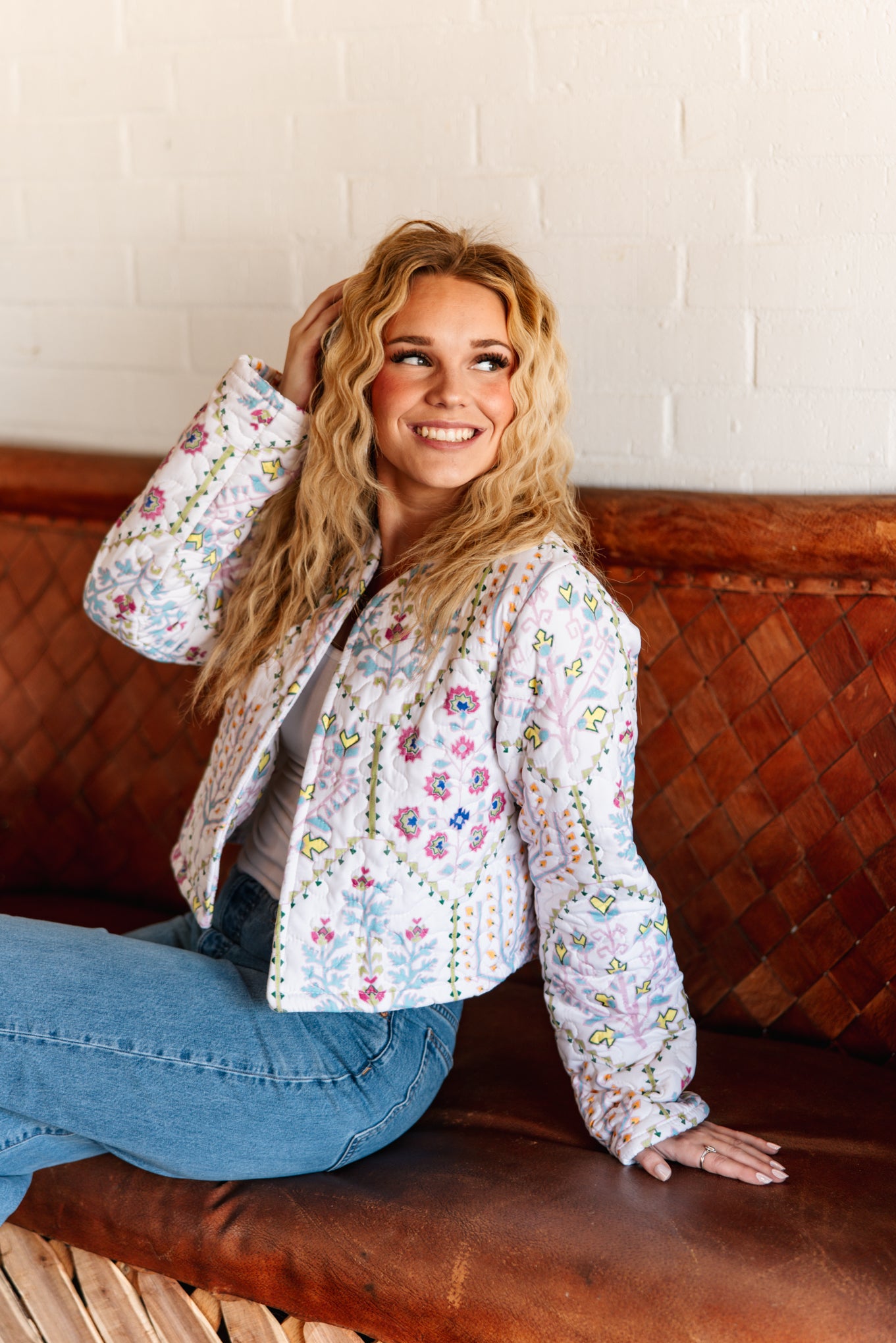 Tavi White Cropped Quilted Jacket – Ida Mae Home