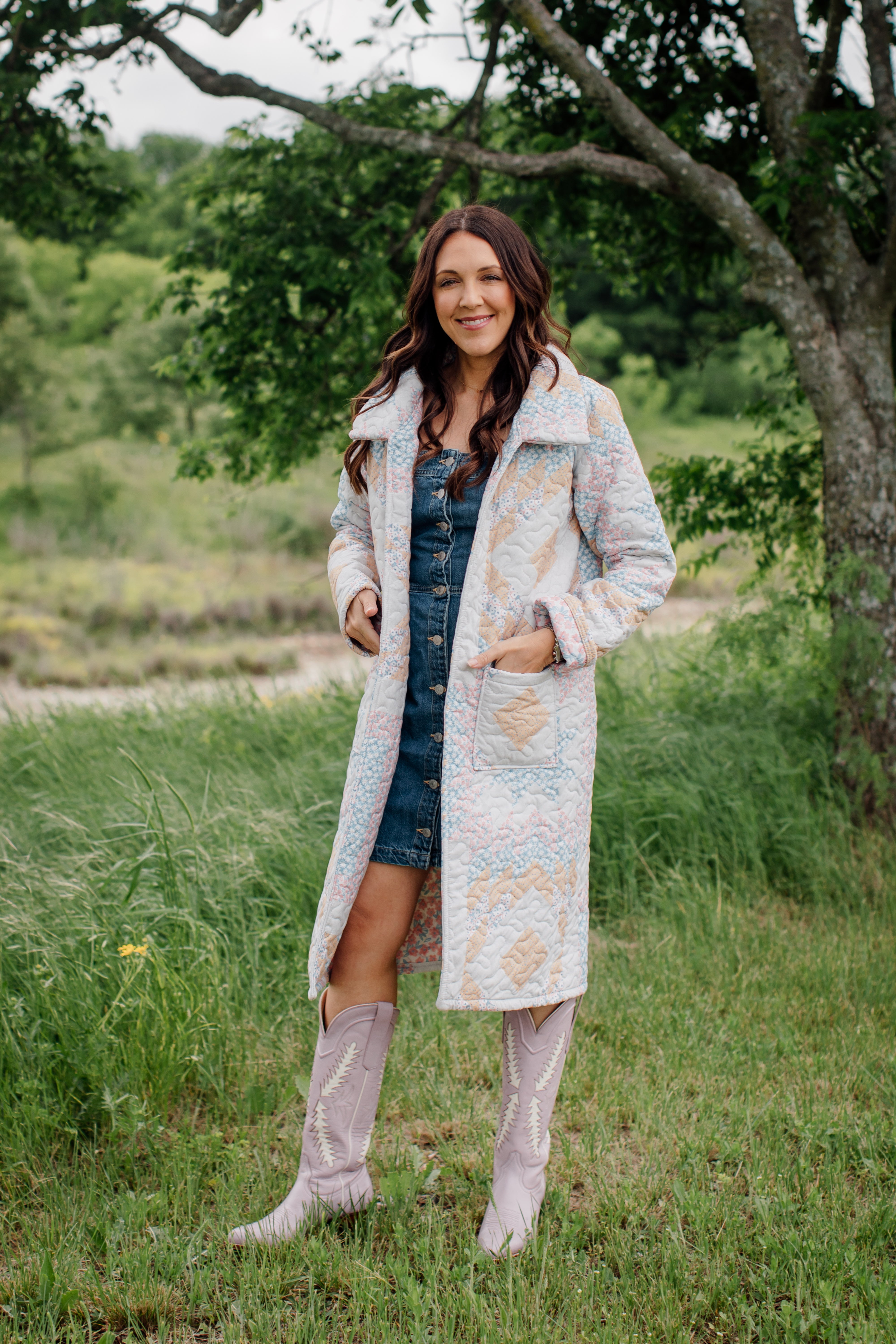 【MELTED BUTTER】Quilt dress coat 12-18m Adeline Patchwork Original Quilted Duster – Ida Mae Home