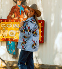 Lazy J Chambray Quilted Snap Jacket