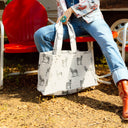 Donkey Icon Linen/Black Quilted Tote