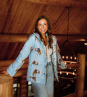 Casey Cowgirl Patchwork Blue Quilted Snap Jacket