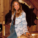 Donkey Toile Blue Quilted Snap Jacket