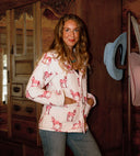 Donkey Icon Fuchsia Quilted Snap Jacket