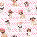 Cowboy Pups Fuchsia Quilted Travel Case