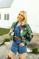 Cheyenne Camo Cropped Quilted Jacket