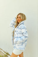 Donkey Toile Blue Quilted Snap Jacket