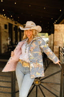 Birdie Chambray Quilted Snap Jacket