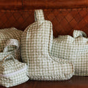 Anthia Gingham Sage Quilted Boot Bag