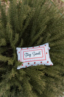 "Stay Sweet" Strawberries Quilted Mini Pillow 8" x 12"