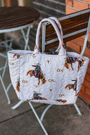 Casey Cowgirl Patchwork Linen Quilted Handbag