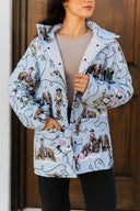 Sierra Cowgirl Blue Quilted Snap Jacket