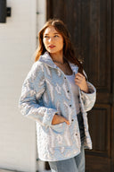 Chase Firebird Blue Quilted Snap Jacket