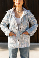 Chase Firebird Blue Quilted Snap Jacket