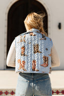 Thunderbird Boots Blue Quilted Cate Vest