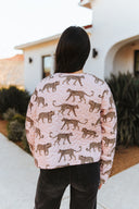 Leilani Leopard Rose Cropped Quilted Jacket