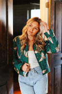 Mallory Ducks Green Cropped Quilted Jacket