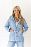 Erin & Ben Co. River Plaid Blue Snap Jacket
