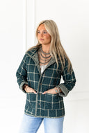 Erin & Ben Co. Poppy Check Green Snap Jacket