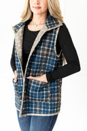 Erin & Ben Co. Primrose Plaid Navy Ruby Vest