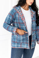 Erin & Ben Co. Magnolia Plaid Blue Snap Jacket