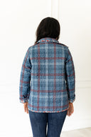 Erin & Ben Co. Magnolia Plaid Blue Snap Jacket