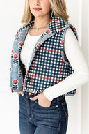 Erin & Ben Co. Garden Check Navy Cate Vest