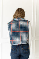 Erin & Ben Co. Garden Check Navy Cate Vest