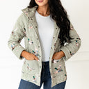 Mallory Ducks Olive/Linen Quilted Snap Jacket