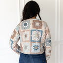 Gwen Patchwork Slate / Linen Cropped Quilted Jacket