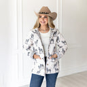Donkey Icon Linen / Black Quilted Snap Jacket
