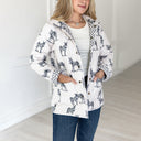 Donkey Icon Linen / Black Quilted Snap Jacket