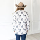 Donkey Icon Linen / Black Quilted Snap Jacket