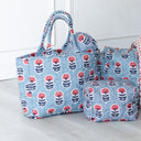 Erin & Ben Co. Sadie Floral Icon Blue Quilted Handbag