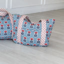 Erin & Ben Co. Sadie Floral Icon Blue Zipper Tote Bag