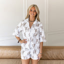 Longhorn Icon Brown Shorty Pajama Set