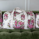 Garden Walk Linen Quilted Weekender Duffle Bag