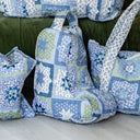 Gwen Patchwork Blue Quilted Boot Bag