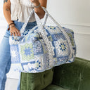 Gwen Patchwork Blue Weekender Duffle Bag
