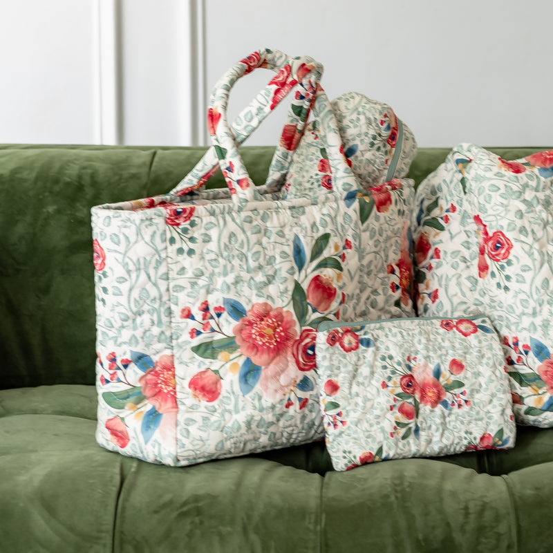 Erin & Ben Co. Zara Floral Linen Quilted Handbag