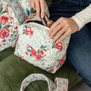 Erin & Ben Co. Zara Floral Linen Quilted Makeup Bag