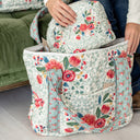 Erin & Ben Co. Zara Floral Linen Zipper Tote Bag