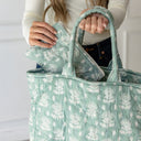 Erin & Ben Co. Clover Sage Quilted Makeup Bag