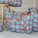 Erin & Ben Co. Willow Plaid Blue Zipper Tote Bag