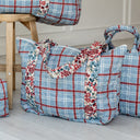 Erin & Ben Co. Willow Plaid Blue Zipper Tote Bag