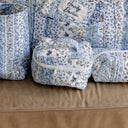 Paige Patchwork Stripe Blue Quilted Travel Case