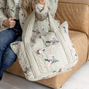 Mallory Ducks Olive Linen Zipper Tote Bag