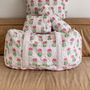 Esme Floral Icon Fuchsia Quilted Weekender Duffle Bag