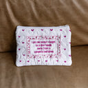 "One Pocket Caught" White Quilted Makeup Bag