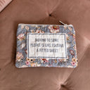 "Folding A Fitted Sheet" Slate Quilted Makeup Bag