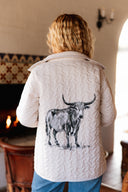 Longhorn Icon Black/Linen Engineered Quilted Snap Jacket
